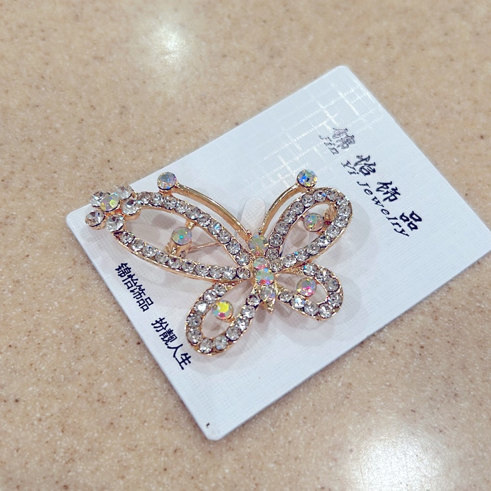 Sparkly butterfly brooch pin